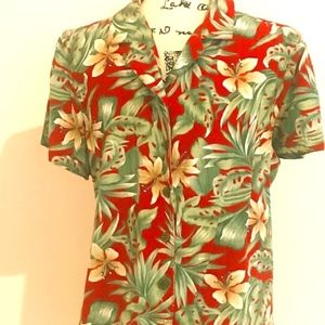 100% Rayon Hawaiin blouse Size L
